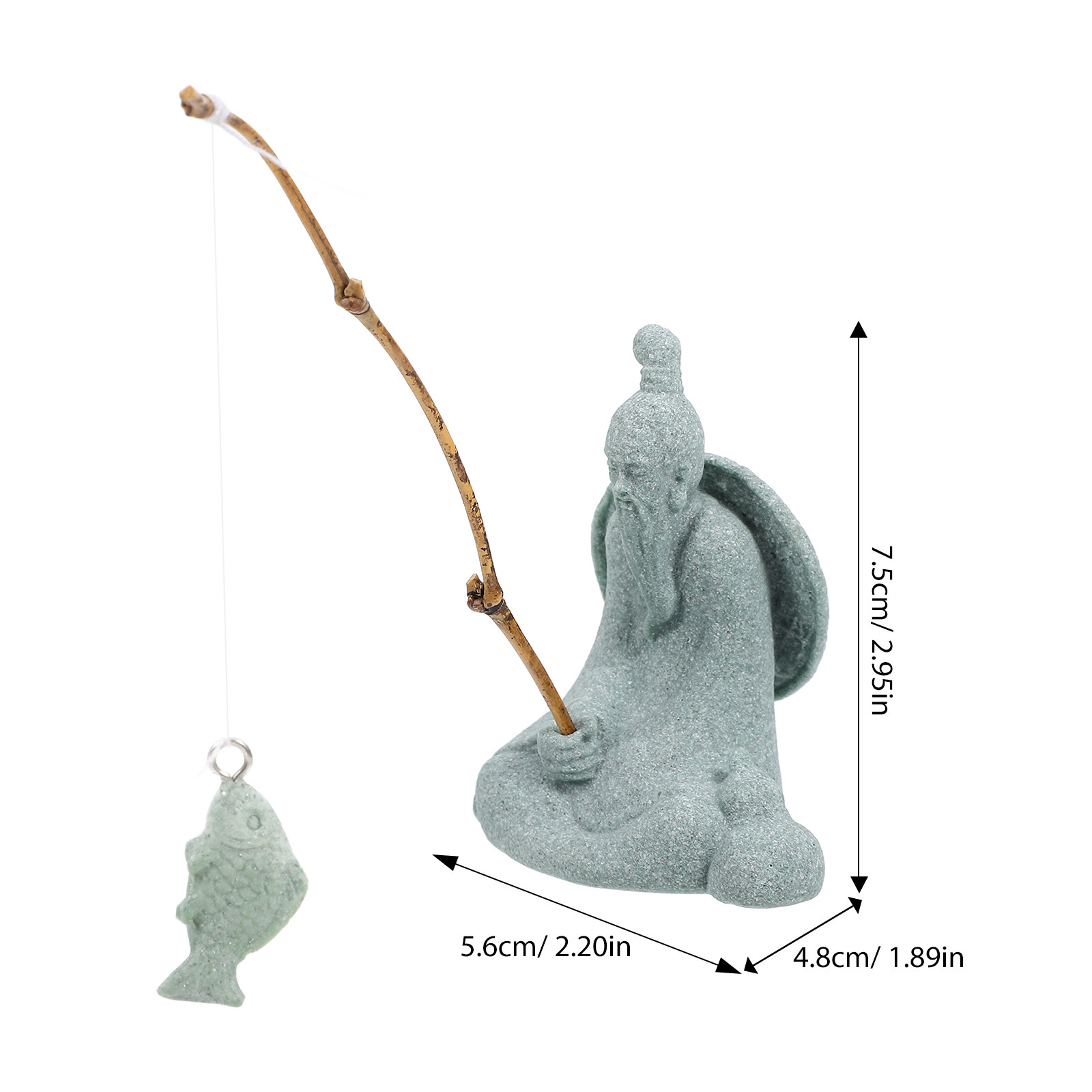 Delicada Estatua de Pescador e - Bonsai Garden Design reseña y precio